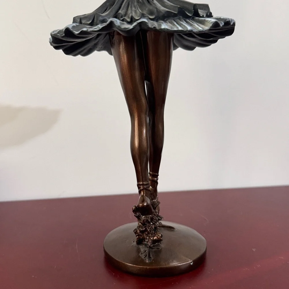 Elegant Ballerina Bronze Style (Resin) Statue 16 3/4"H x 6"W - Vintage - Picture 5 of 13